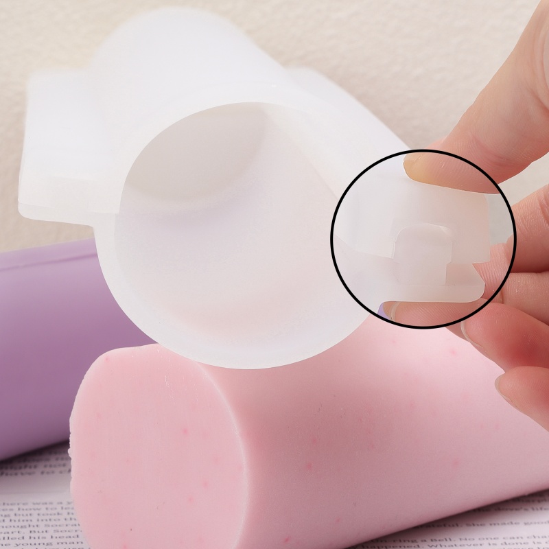 Soap Making Kit For Beginners - ロングハート型シリコンソープローフモールド、丸型ソープチューブ作成用品、DIY手作り石鹸バー、ロマンチックな家の装飾用モールド