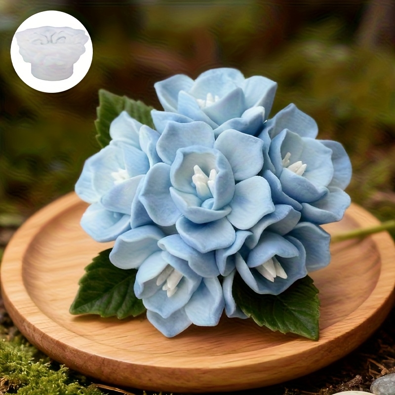 Soap Making Instructions - 1つのアジサイの花型シリコンモールド、キャンドル、石鹸、樹脂工芸品の作成に適しており、春の装飾、バレンタインデーなどにも適しています。
