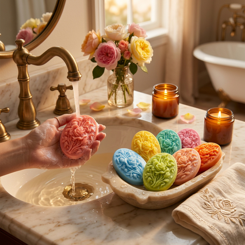 花の形をしたシリコンモールド4個、簡単に型抜きでき、再利用可 - Soap Making Instructions のレビューと価格